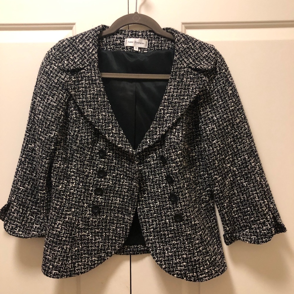 Anne Fontaine double breasted tweed jacket.
